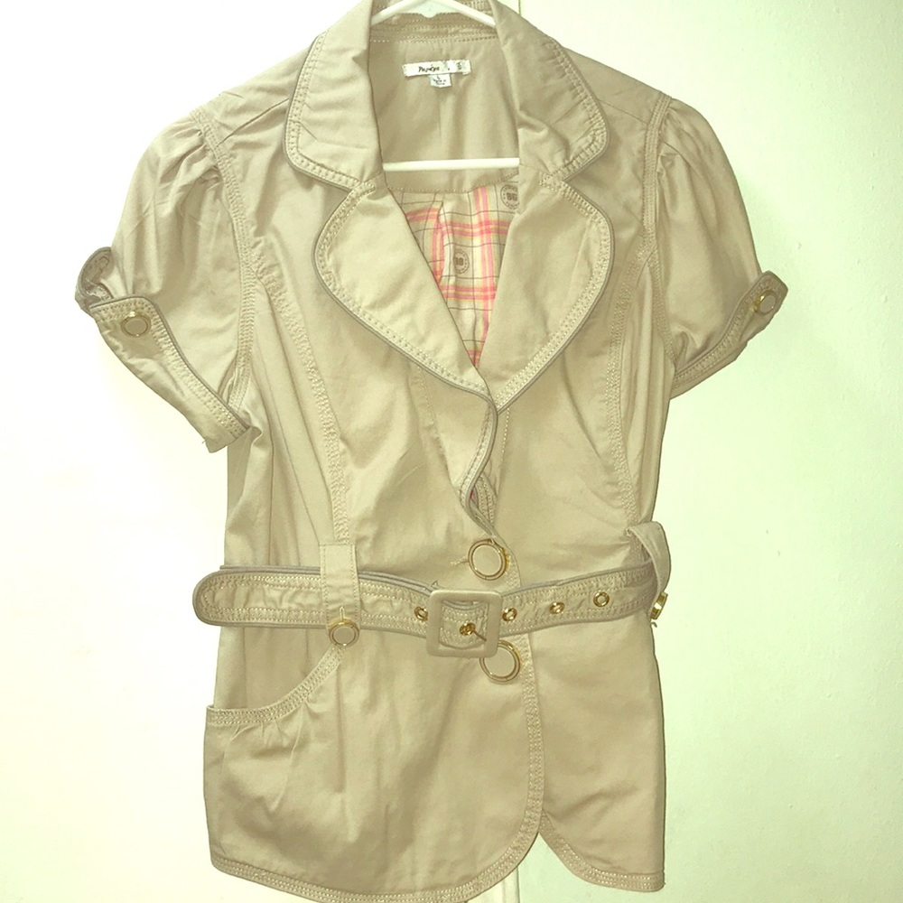 Tan Blouse with Belt